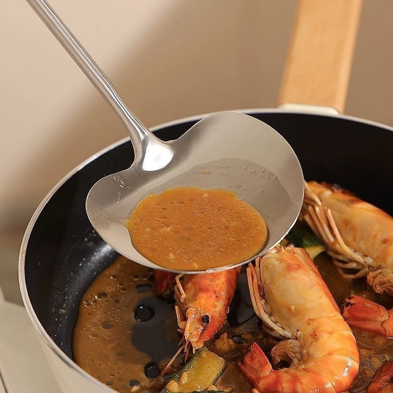 Walnut Handle Mushroom Spatula | 304 Stainless Steel & 300℃ Heat Resistant | Non-Scratch Kitchen Tool - Image 3