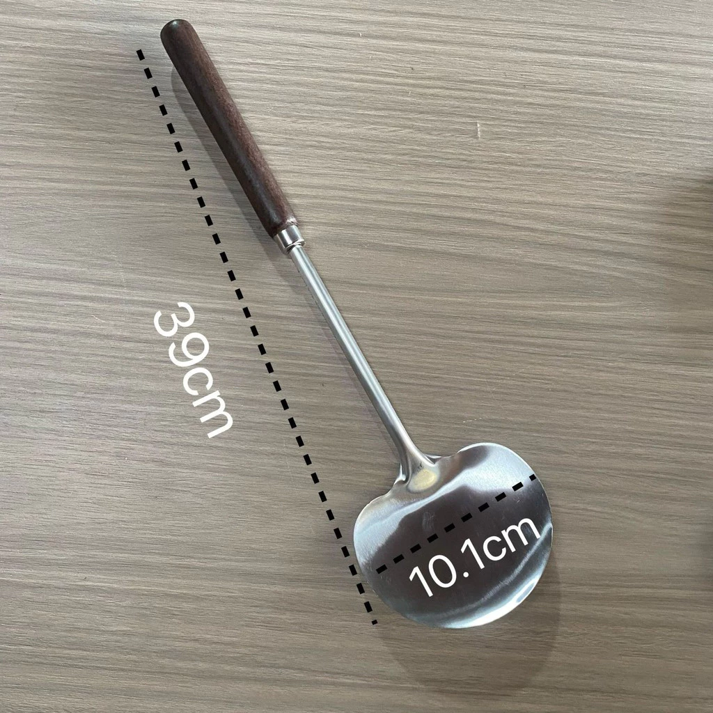 Walnut Handle Mushroom Spatula | 304 Stainless Steel & 300℃ Heat Resistant | Non-Scratch Kitchen Tool - Image 2