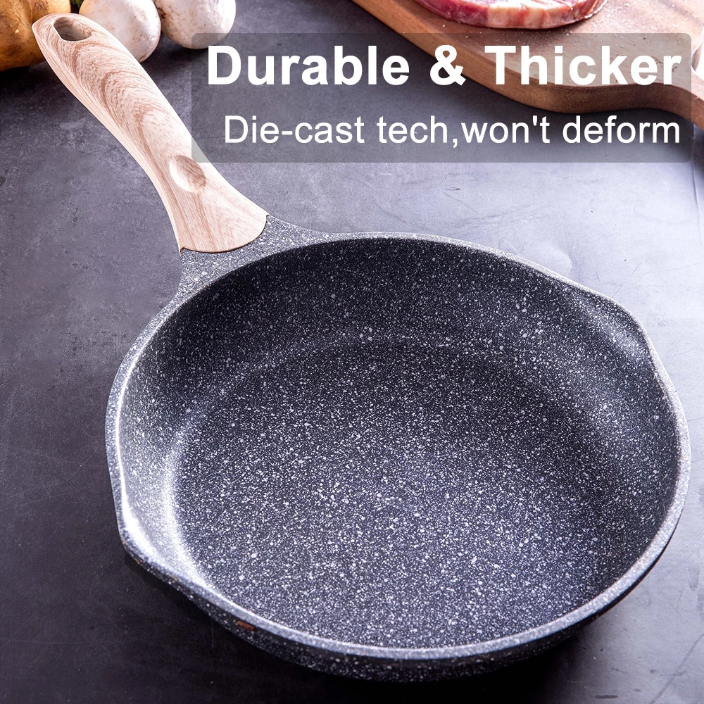 EETEE Granite Frying Pan Non Induction Cooker Cooking Pan Suitable for All Stoves - Image 5