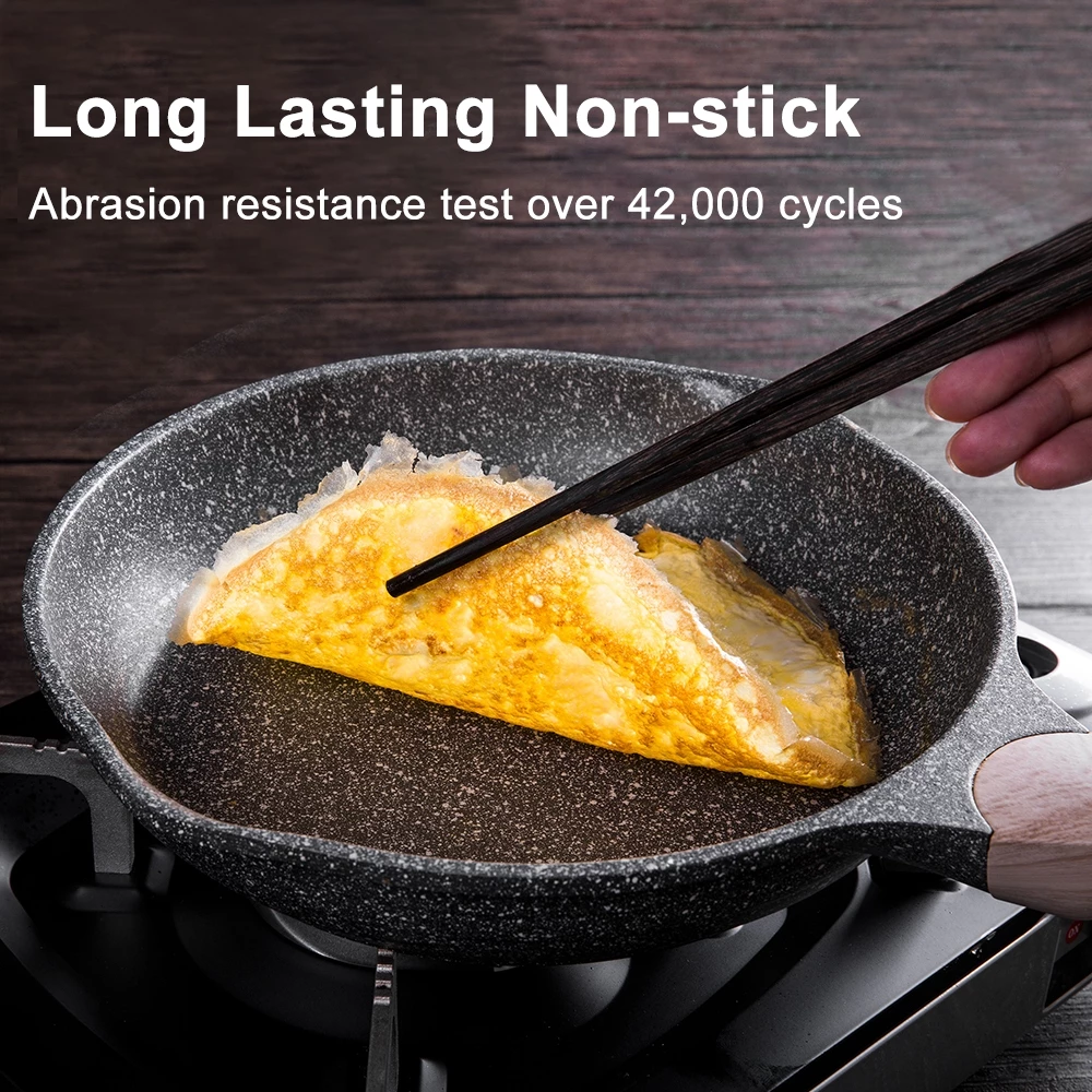 EETEE Granite Frying Pan Non Induction Cooker Cooking Pan Suitable for All Stoves - Image 4