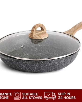 JEETEE Granite Frying Pan Non Stick 20/24/28CM Induction Cooker Cooking Pan Suitable for All Stoves