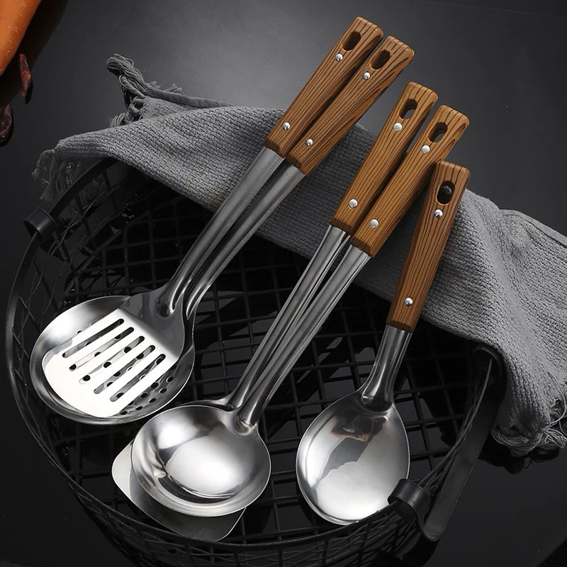Cooking utensils Stainless Steel Kitchen Tool Kitchen Utensils Turner Ladle Rice Scoop Skimmer Rice Soup - Image 3