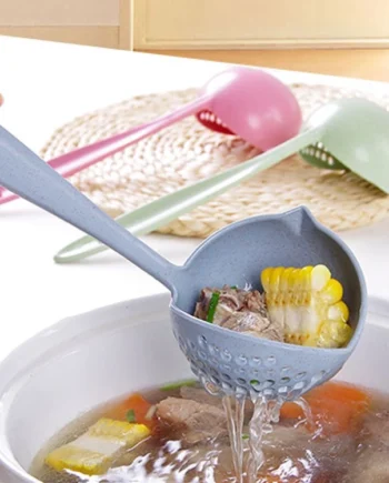 2 In 1 Kitchen Long Handle Soup Spoon