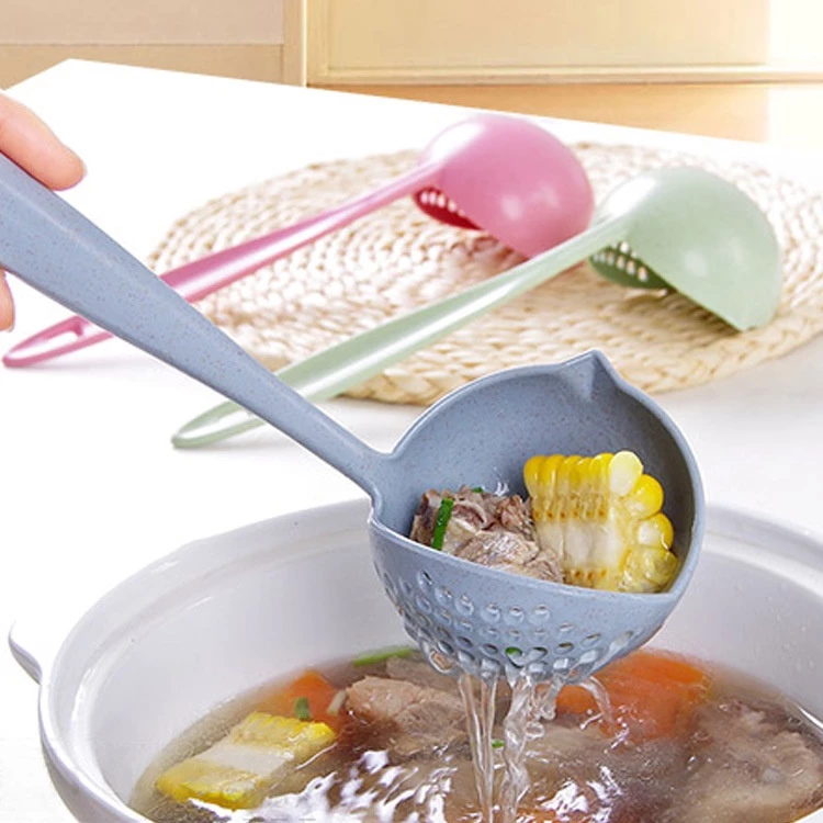 2 In 1 Kitchen Long Handle Soup Spoon