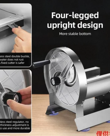 Commercial Manual Vegetable Fruit Slicer 0.2-1mm Adjustable Thickness Stainless Steel Manual Vegetable Cutter Machine