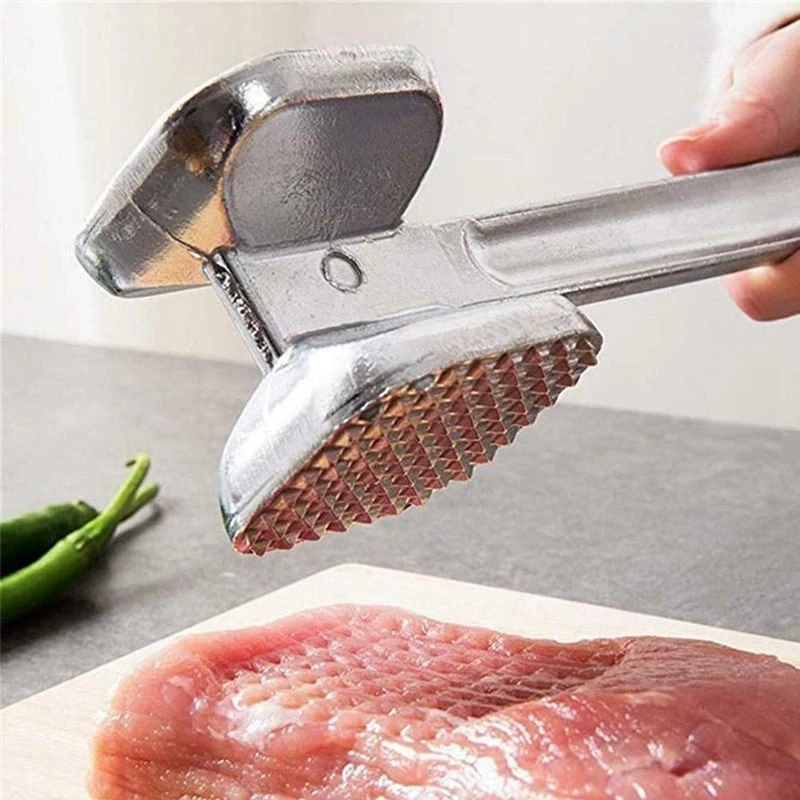 Portable Meat Steak Tenderizer Hammer Double Sided Aluminium Alloy Mallet Beater Cooking Pounder Kitchen Tool