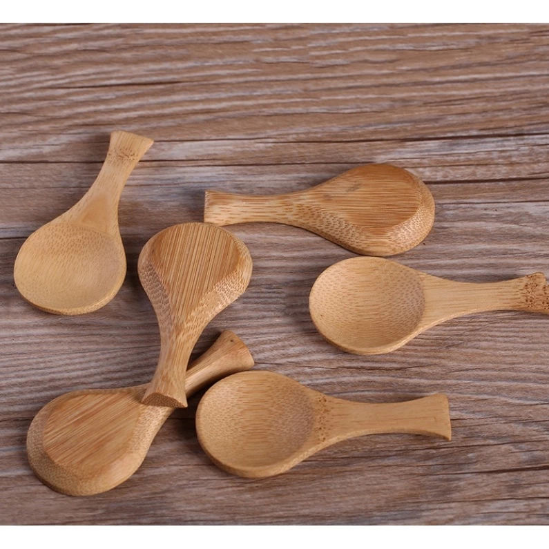 1pcs Mini Bamboo Wooden Scoop Condiment Scoop Flatware Coffee Tea Sugar Spoon Salt Spoon Jam Ice Cream spoon Kitchen Utensils - Image 2